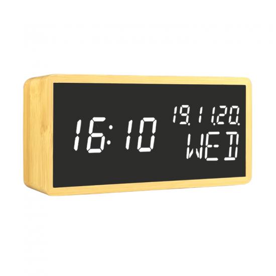 voice controlled wood alarm clock