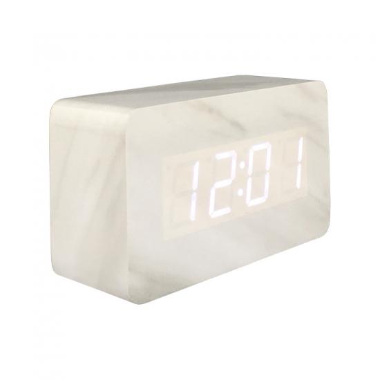 LED digital wooden voice control table alarm clock